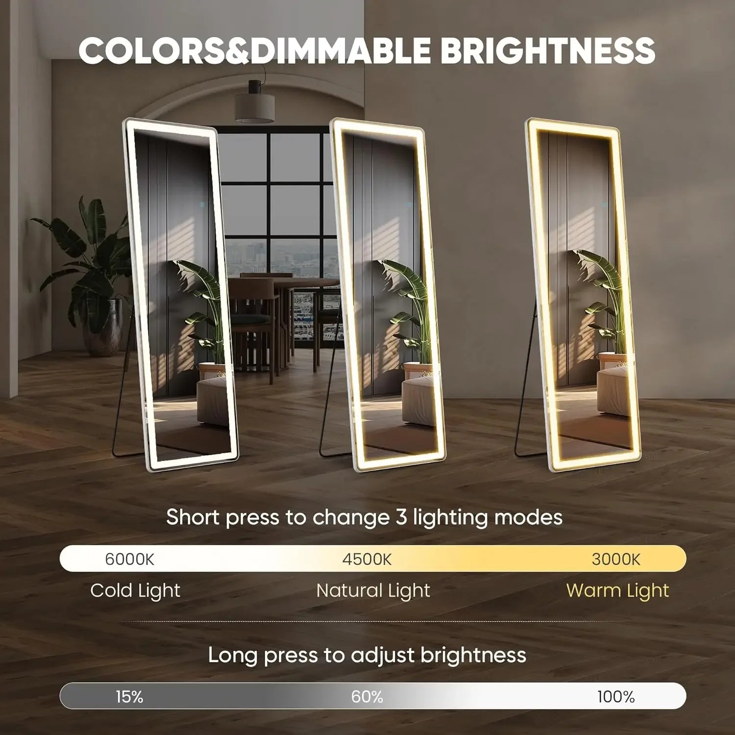 Square LED Full Length Mirror