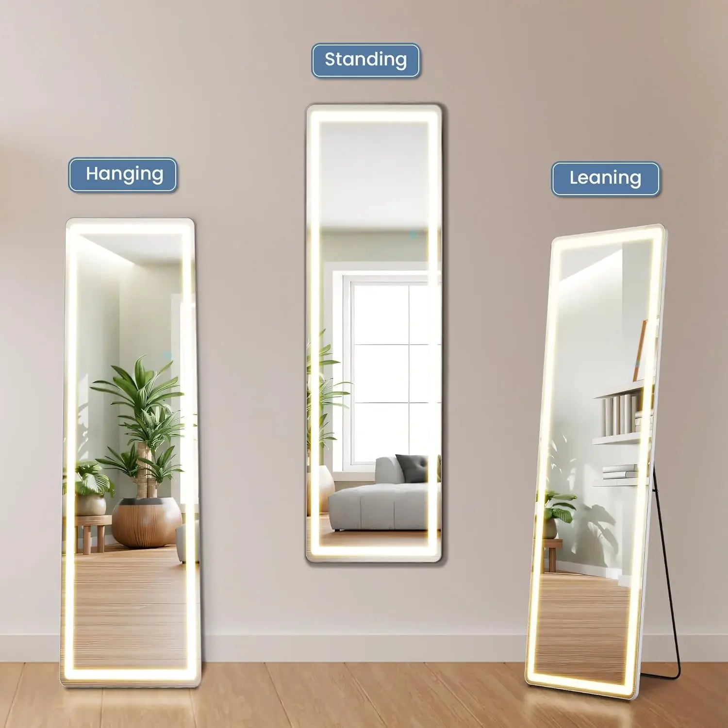 Square LED Full Length Mirror